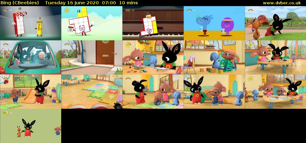 Bing (CBeebies) Tuesday 16 June 2020 07:00 - 07:10