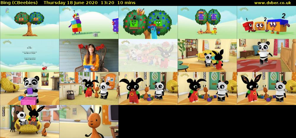 Bing (CBeebies) Thursday 18 June 2020 13:20 - 13:30