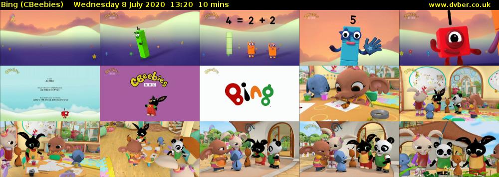 Bing (CBeebies) Wednesday 8 July 2020 13:20 - 13:30