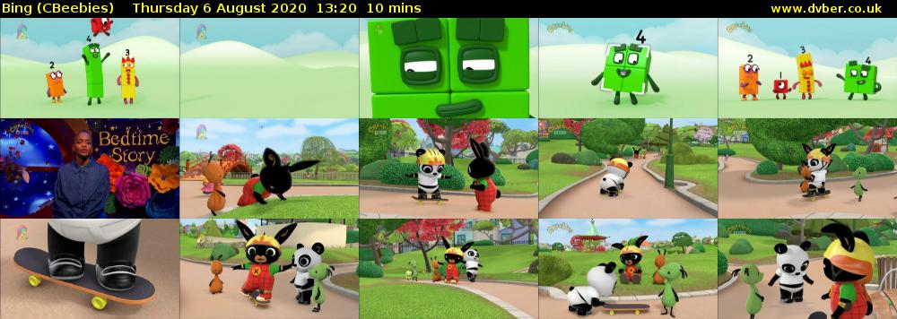 Bing (CBeebies) Thursday 6 August 2020 13:20 - 13:30