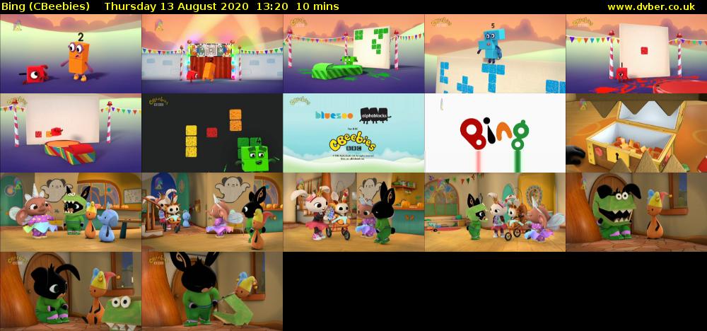 Bing (CBeebies) Thursday 13 August 2020 13:20 - 13:30