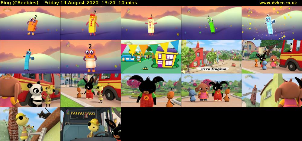 Bing (CBeebies) Friday 14 August 2020 13:20 - 13:30