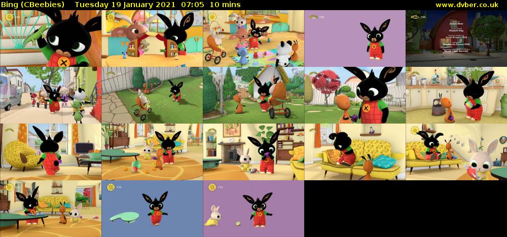 Bing (CBeebies) Tuesday 19 January 2021 07:05 - 07:15