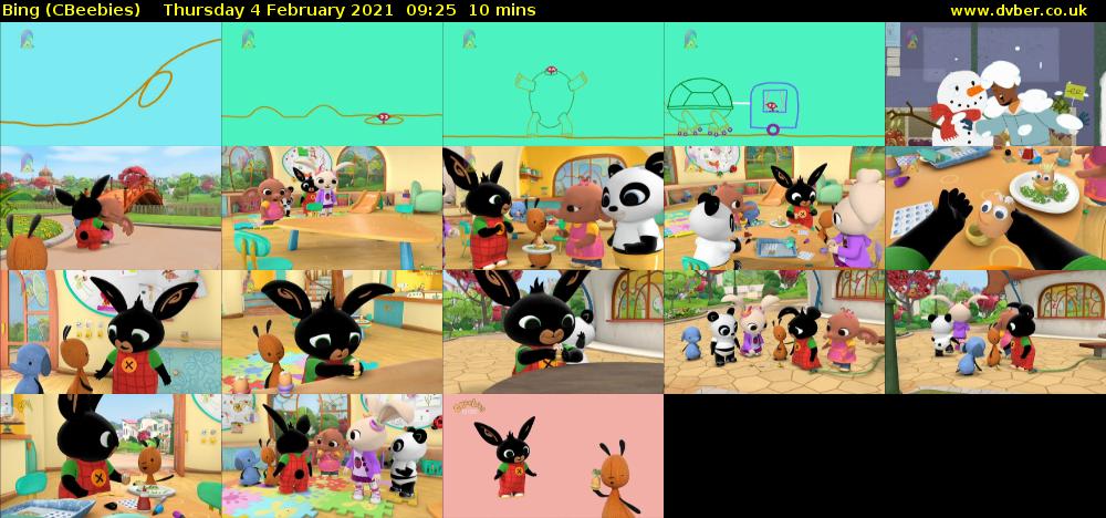 Bing (CBeebies) Thursday 4 February 2021 09:25 - 09:35