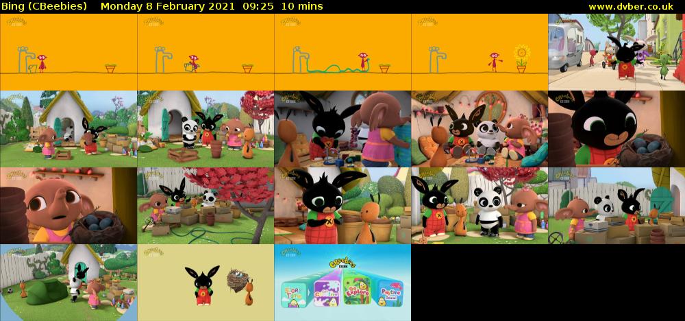 Bing (CBeebies) Monday 8 February 2021 09:25 - 09:35