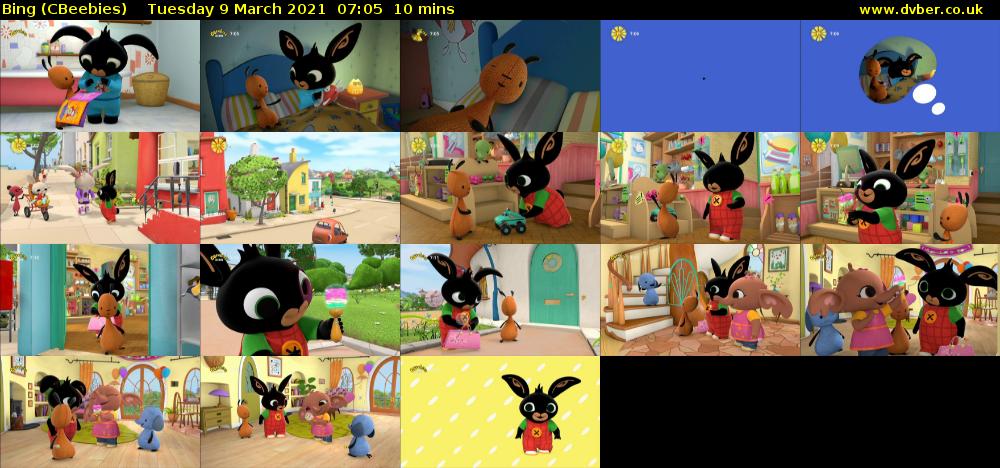 Bing (CBeebies) Tuesday 9 March 2021 07:05 - 07:15