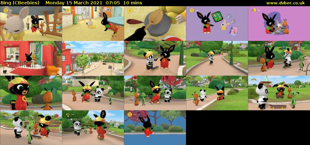 Bing (CBeebies) Monday 15 March 2021 07:05 - 07:15