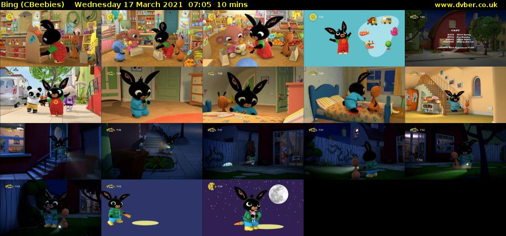 Bing (CBeebies) Wednesday 17 March 2021 07:05 - 07:15