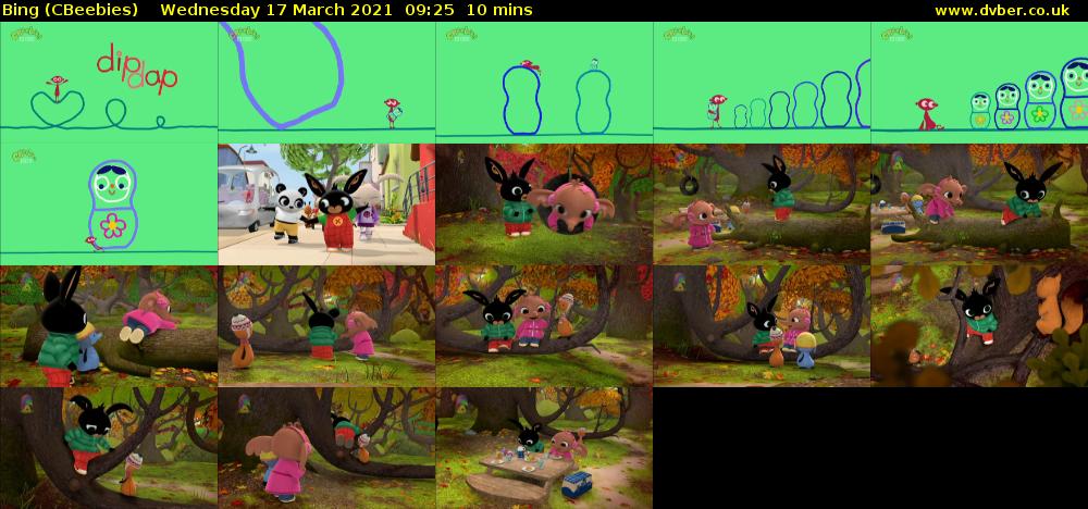 Bing (CBeebies) Wednesday 17 March 2021 09:25 - 09:35