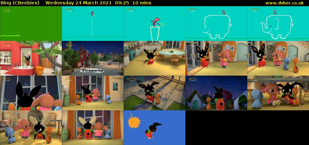 Bing (CBeebies) Wednesday 24 March 2021 09:25 - 09:35