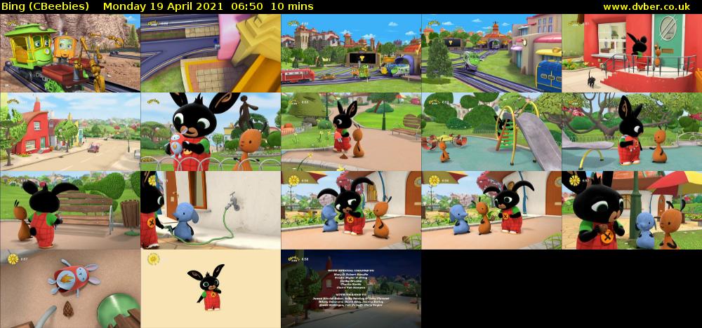 Bing (CBeebies) Monday 19 April 2021 06:50 - 07:00