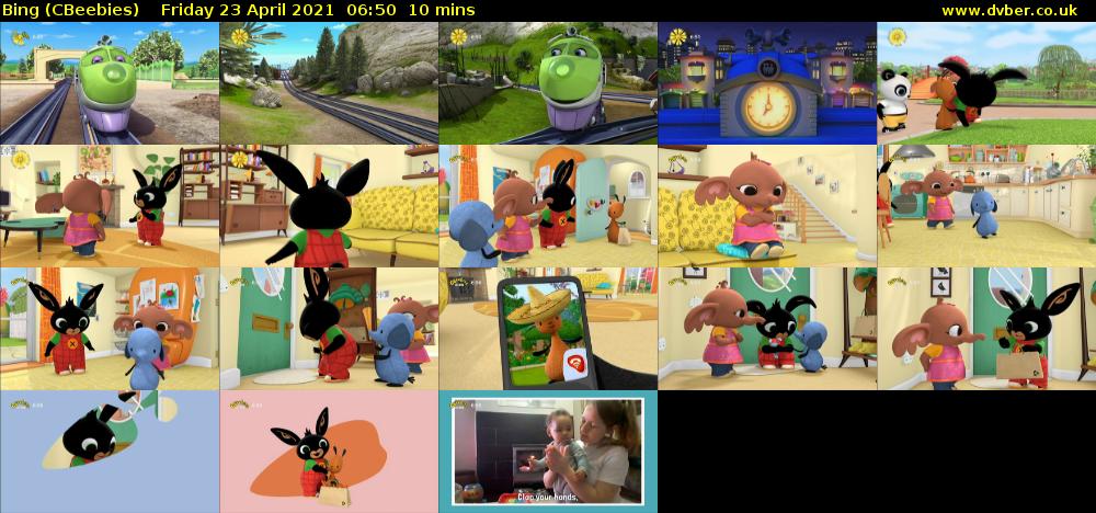 Bing (CBeebies) Friday 23 April 2021 06:50 - 07:00