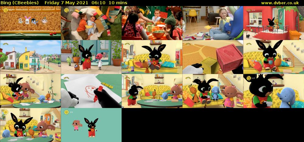 Bing (CBeebies) Friday 7 May 2021 06:10 - 06:20