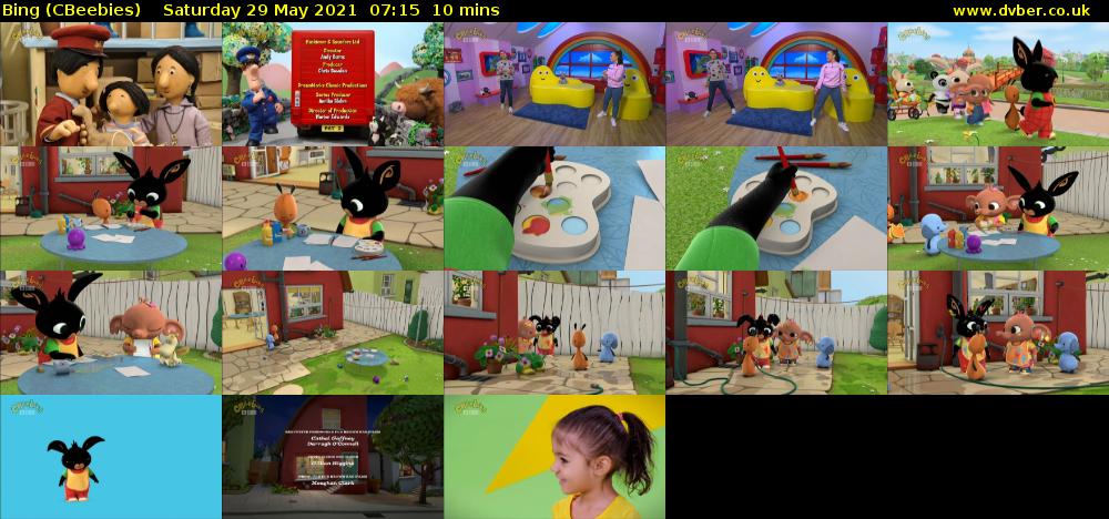Bing (CBeebies) Saturday 29 May 2021 07:15 - 07:25