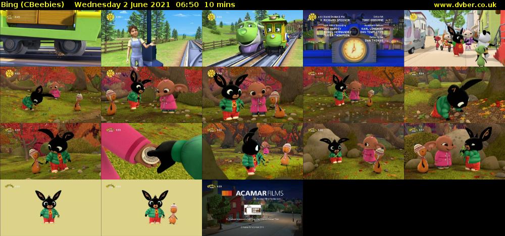 Bing (CBeebies) Wednesday 2 June 2021 06:50 - 07:00