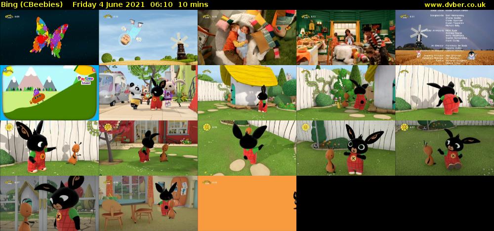 Bing (CBeebies) Friday 4 June 2021 06:10 - 06:20