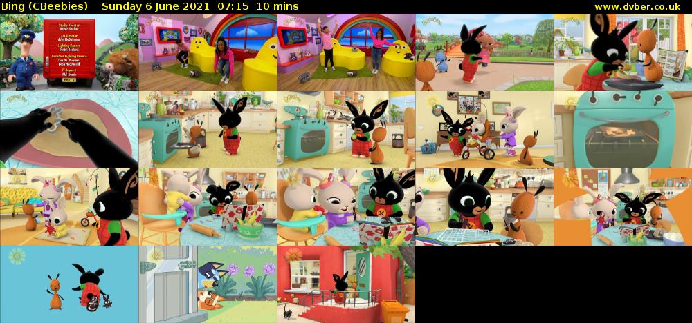 Bing (CBeebies) Sunday 6 June 2021 07:15 - 07:25