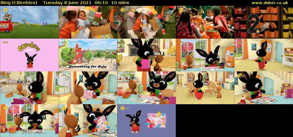 Bing (CBeebies) Tuesday 8 June 2021 06:10 - 06:20