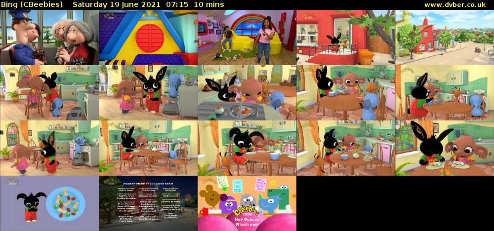 Bing (CBeebies) Saturday 19 June 2021 07:15 - 07:25