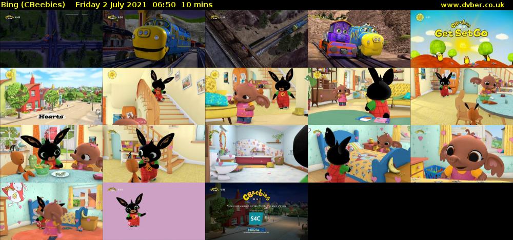 Bing (CBeebies) Friday 2 July 2021 06:50 - 07:00