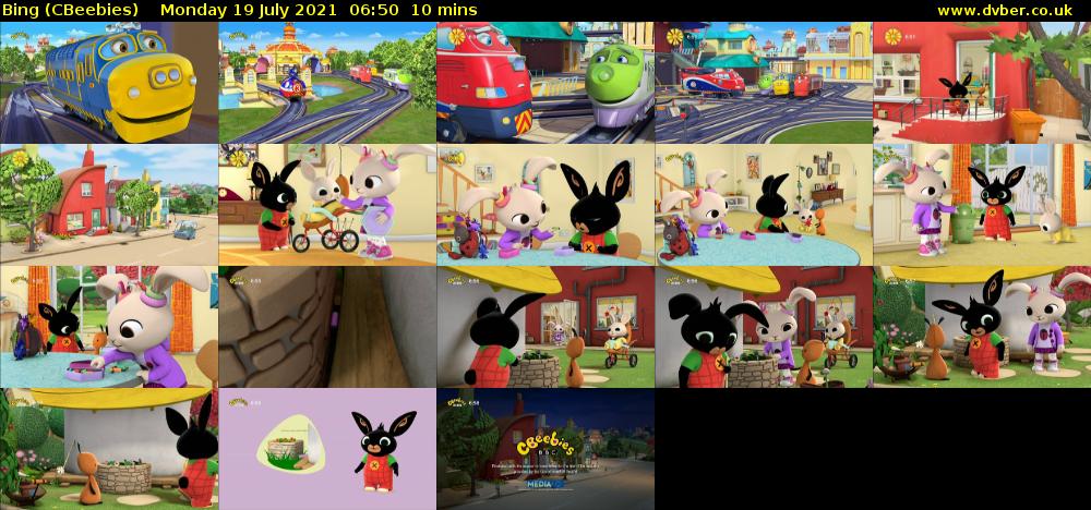 Bing (CBeebies) Monday 19 July 2021 06:50 - 07:00