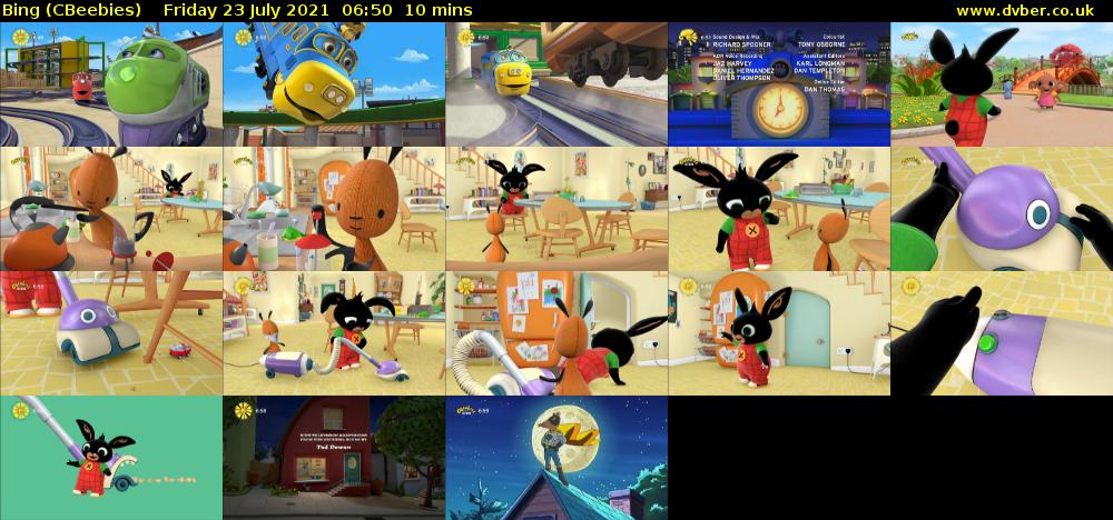 Bing (CBeebies) Friday 23 July 2021 06:50 - 07:00