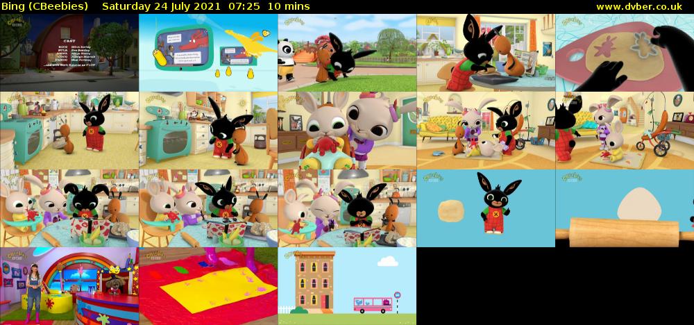 Bing (CBeebies) Saturday 24 July 2021 07:25 - 07:35