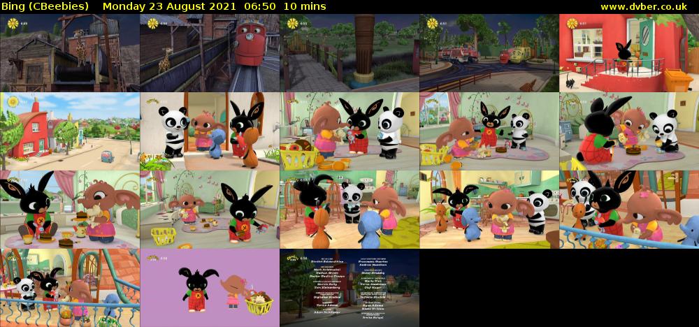 Bing (CBeebies) Monday 23 August 2021 06:50 - 07:00