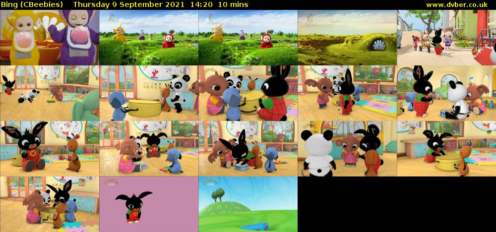 Bing (CBeebies) Thursday 9 September 2021 14:20 - 14:30