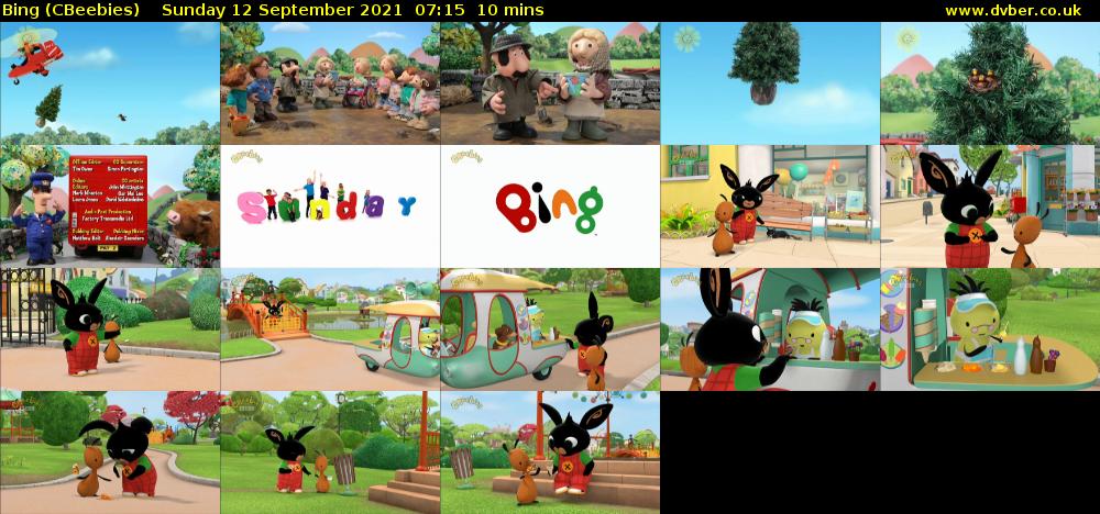 Bing (CBeebies) Sunday 12 September 2021 07:15 - 07:25