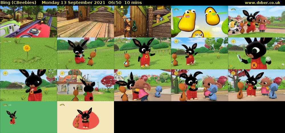 Bing (CBeebies) Monday 13 September 2021 06:50 - 07:00
