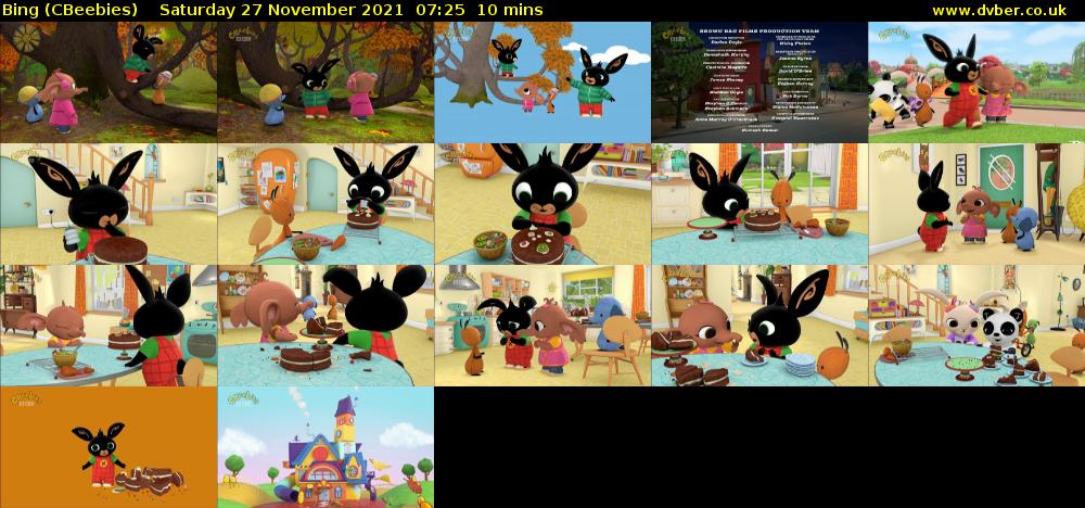 Bing (CBeebies) Saturday 27 November 2021 07:25 - 07:35