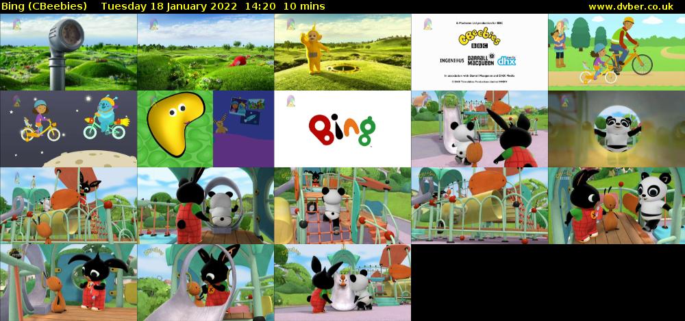 Bing (CBeebies) Tuesday 18 January 2022 14:20 - 14:30