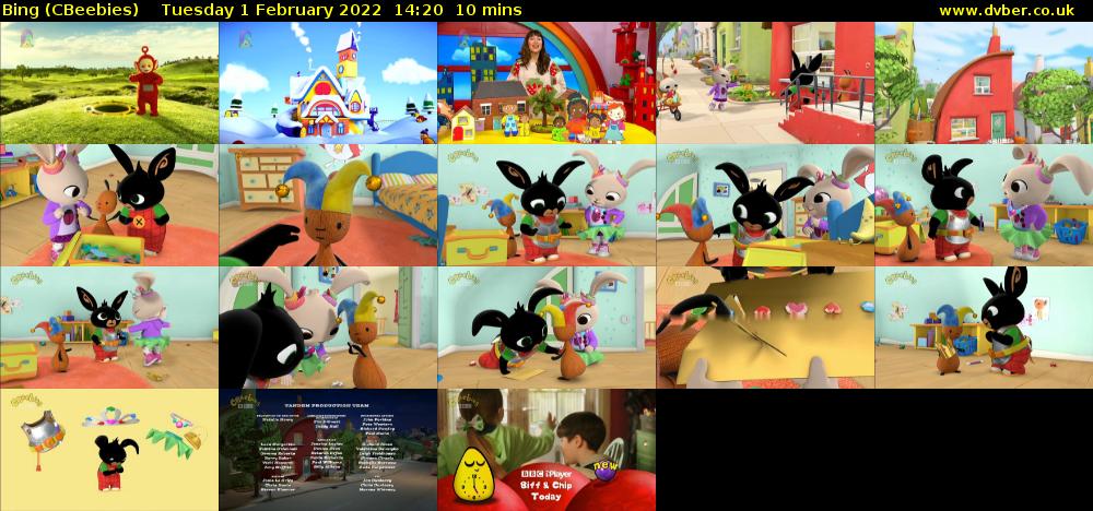 Bing (CBeebies) Tuesday 1 February 2022 14:20 - 14:30