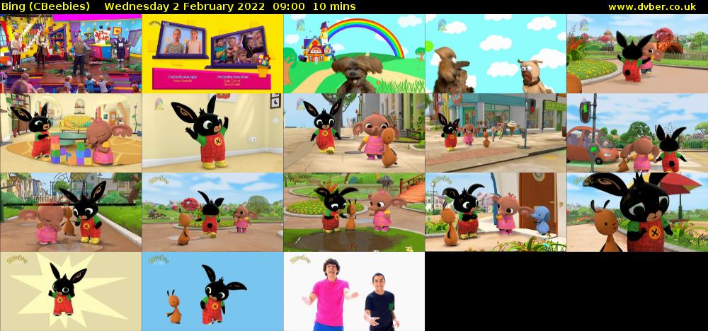 Bing (CBeebies) Wednesday 2 February 2022 09:00 - 09:10