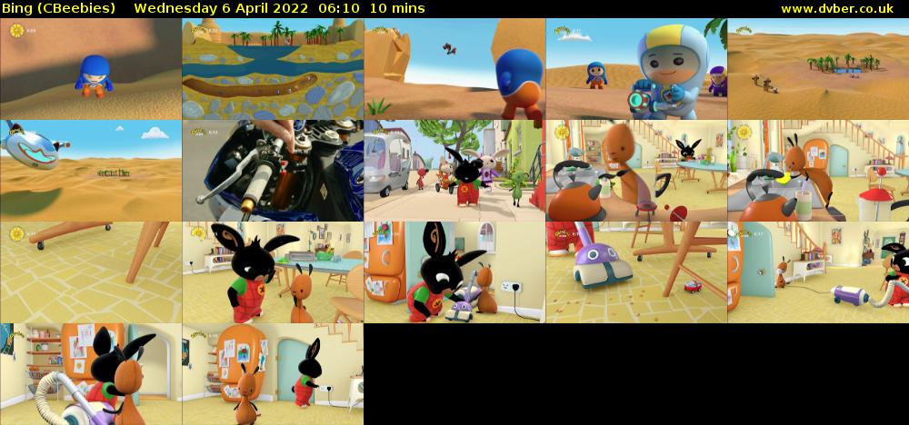 Bing (CBeebies) Wednesday 6 April 2022 06:10 - 06:20