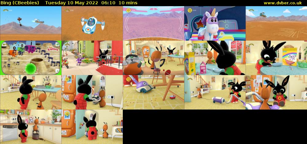 Bing (CBeebies) Tuesday 10 May 2022 06:10 - 06:20