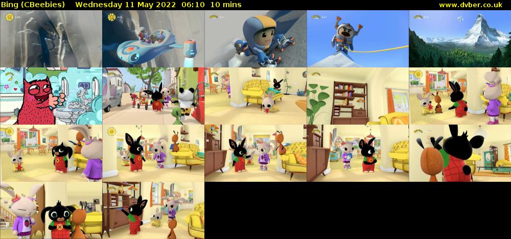 Bing (CBeebies) Wednesday 11 May 2022 06:10 - 06:20