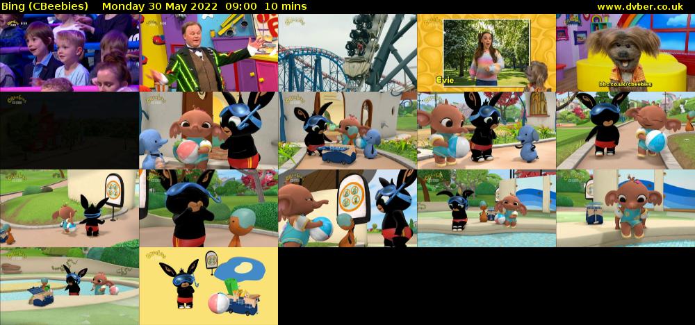 Bing (CBeebies) Monday 30 May 2022 09:00 - 09:10