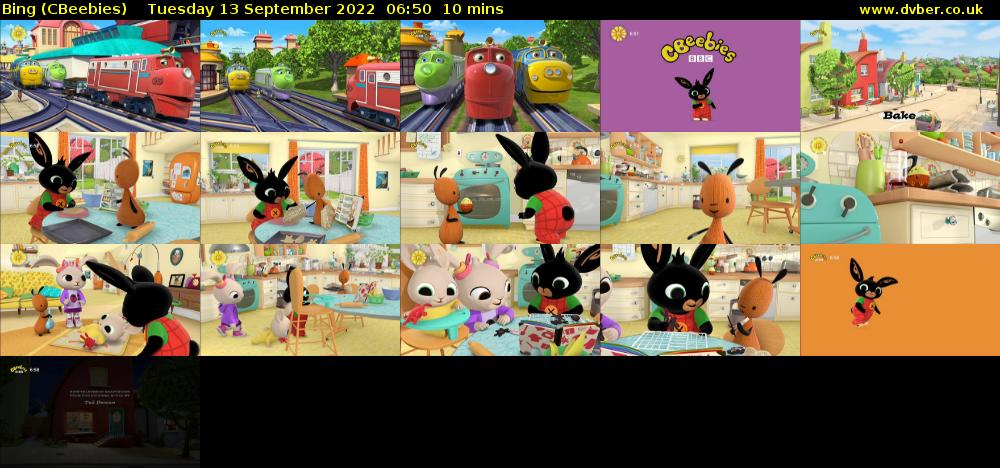 Bing (CBeebies) Tuesday 13 September 2022 06:50 - 07:00