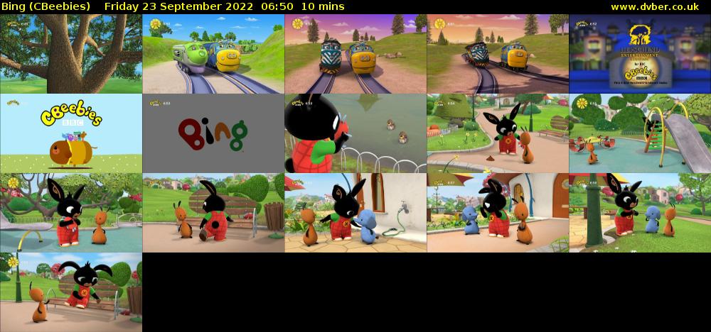 Bing (CBeebies) Friday 23 September 2022 06:50 - 07:00
