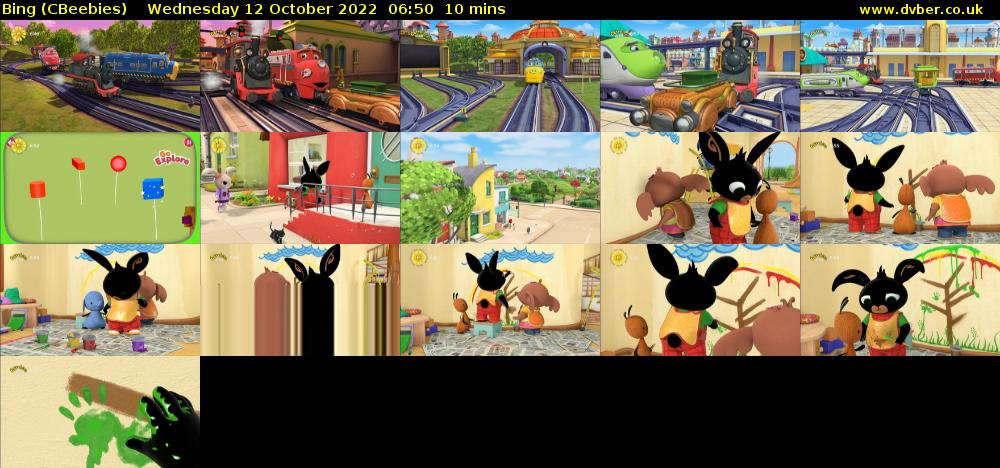 Bing (CBeebies) Wednesday 12 October 2022 06:50 - 07:00