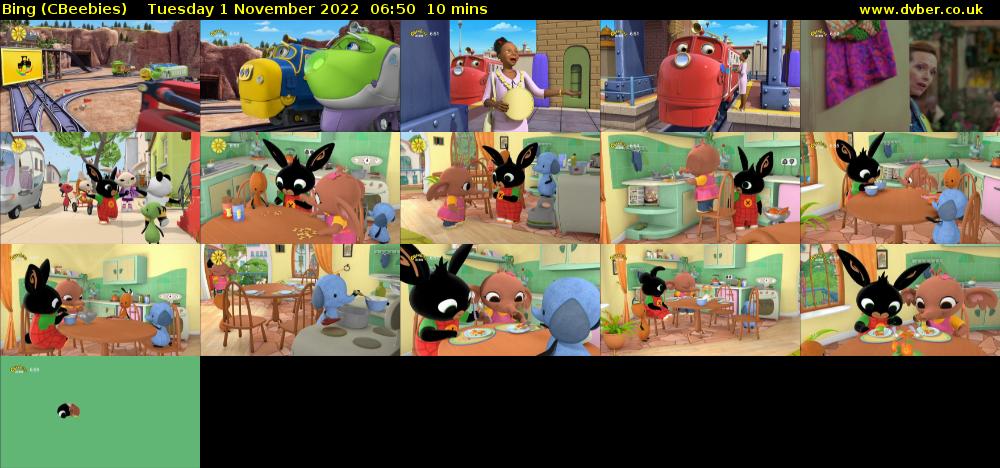 Bing (CBeebies) Tuesday 1 November 2022 06:50 - 07:00