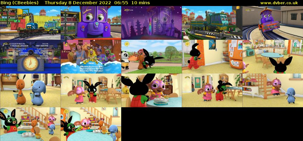 Bing (CBeebies) Thursday 8 December 2022 06:55 - 07:05