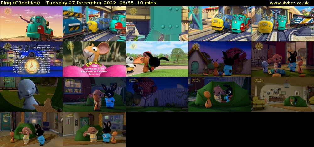 Bing (CBeebies) Tuesday 27 December 2022 06:55 - 07:05