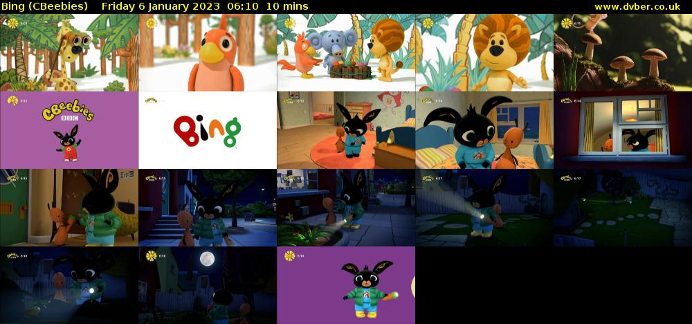 Bing (CBeebies) Friday 6 January 2023 06:10 - 06:20