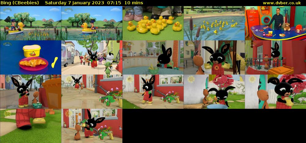 Bing (CBeebies) Saturday 7 January 2023 07:15 - 07:25