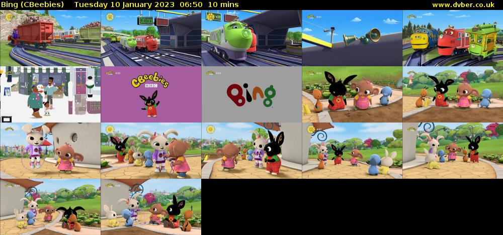 Bing (CBeebies) Tuesday 10 January 2023 06:50 - 07:00