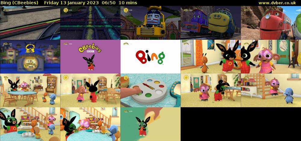 Bing (CBeebies) Friday 13 January 2023 06:50 - 07:00
