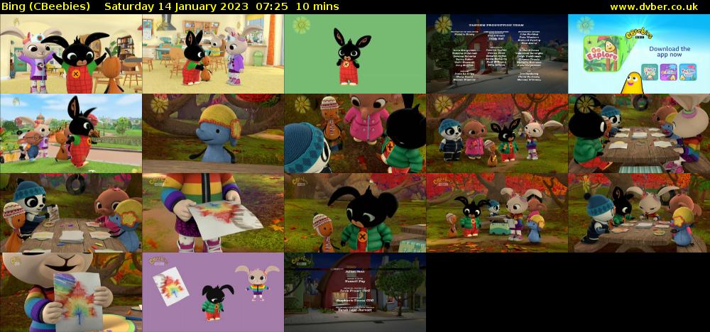 Bing (CBeebies) Saturday 14 January 2023 07:25 - 07:35